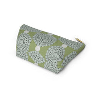 Lace Hexagon Accessory Pouch w T-bottom in Green